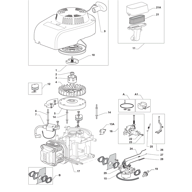 Castel / Twincut / Lawnking WBE0704-RO (2012) Parts Diagram, Page 1
