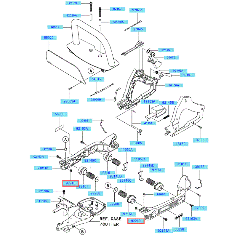 Kawasaki KHT600D (HB600D-AS50) Parts Diagram, Handle