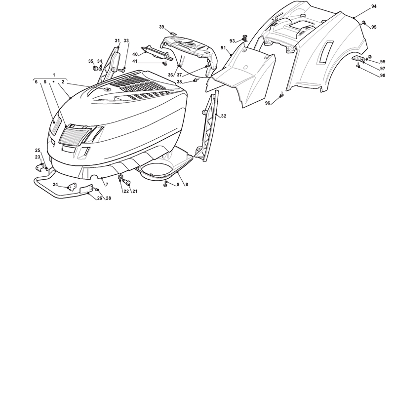 Mountfield T35M Lawn Tractor (299954336 BQ [2008]) Parts Diagram, Body Work