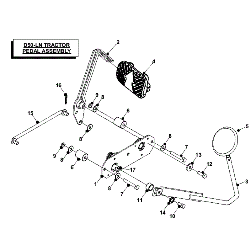 Countax D50LN  Lawn Tractor 2008 (2008) Parts Diagram, Pedal Assembly