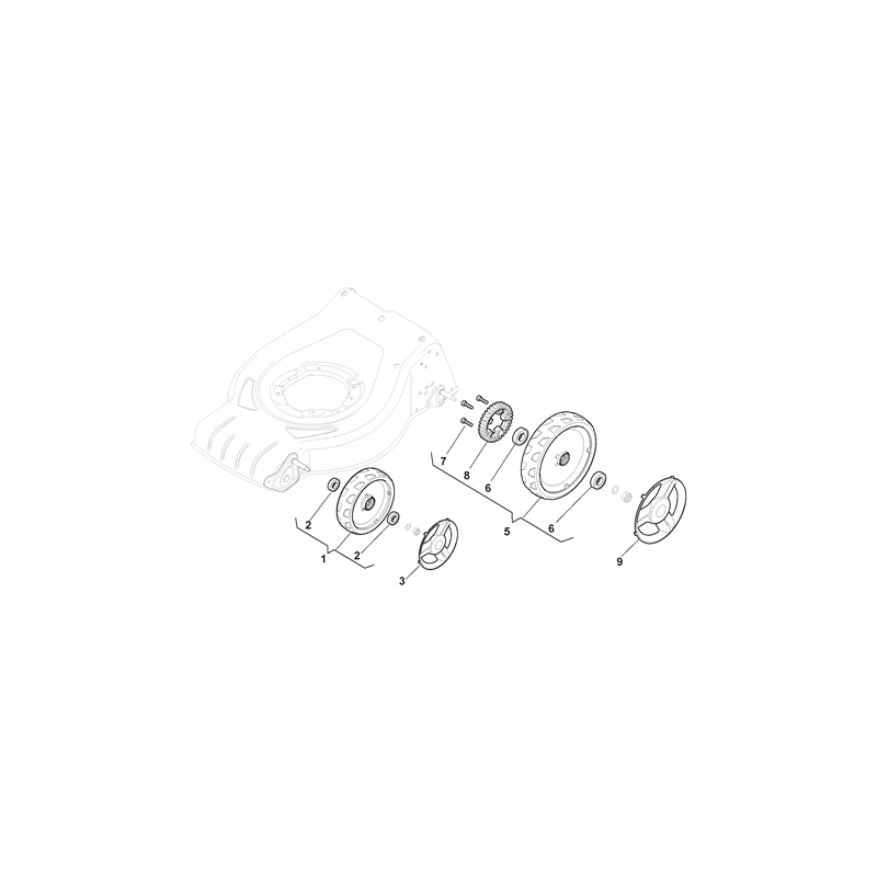 Mountfield S46 HP Li  (2017) (2017) Parts Diagram, Wheels and Hub Caps