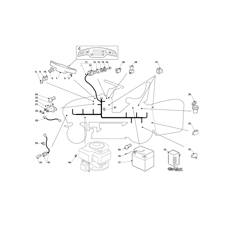 Castel / Twincut / Lawnking XHX24 (2009) Parts Diagram, Electrical Parts