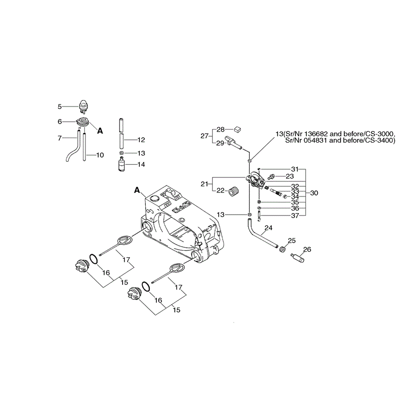 Echo CS-3400 Chainsaw (CS3400) Parts Diagram, Page 5