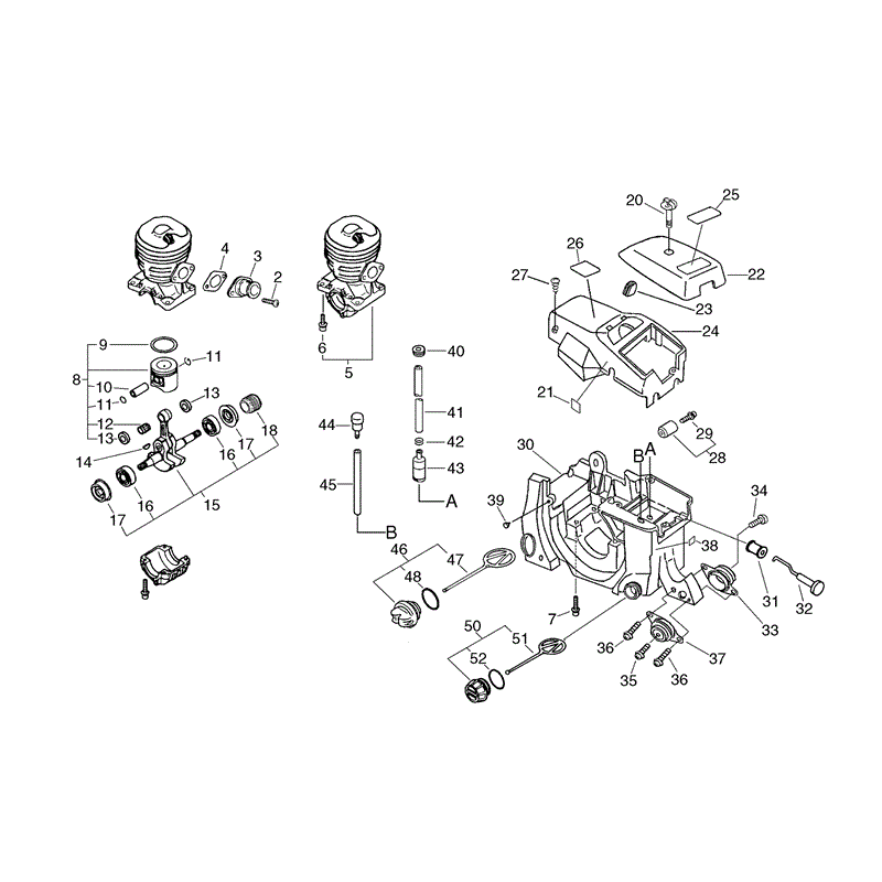 Echo CS-3500 Chainsaw (CS3500) Parts Diagram, Page 1