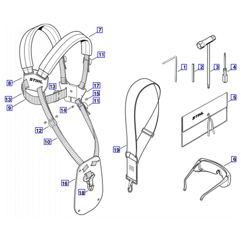 Stihl FS 55 Brushcutter (FS55) Parts Diagram, TOOLS - EXTRAS