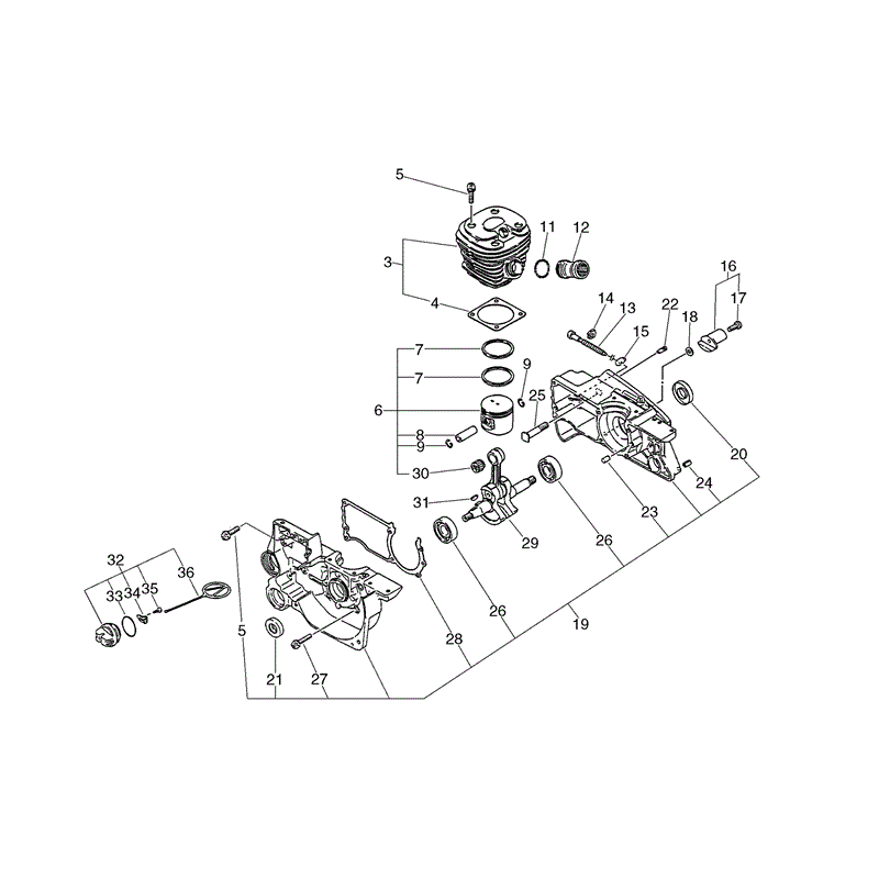 Echo CS-5000 Chainsaw (CS5000) Parts Diagram, Page 1