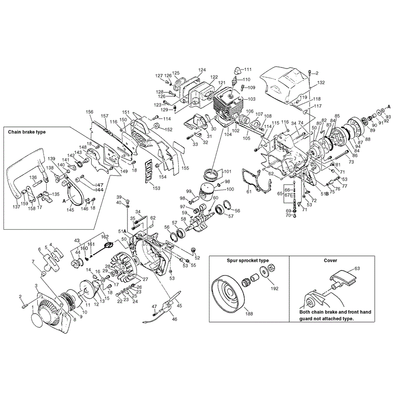 Echo CS-900EVL Chainsaw (CS900EVL) Parts Diagram, Page 1