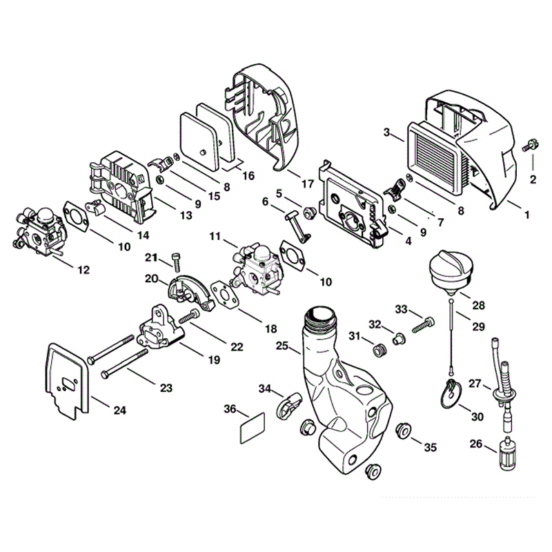 Stihl MM 55 C-E Z Multi Tool Engine (MM 55 C-E Z) Parts Diagram, Air filter