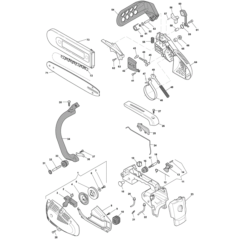 Mountfield MC 2510 Petrol Chainsaw (223010003/MO8) (2009) Parts Diagram, Page 2