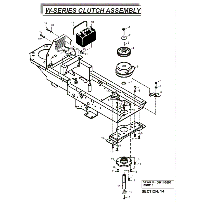 Westwood 2007 W Series Lawn Tractors (2007) Parts Diagram, W Series Clutch Assembly