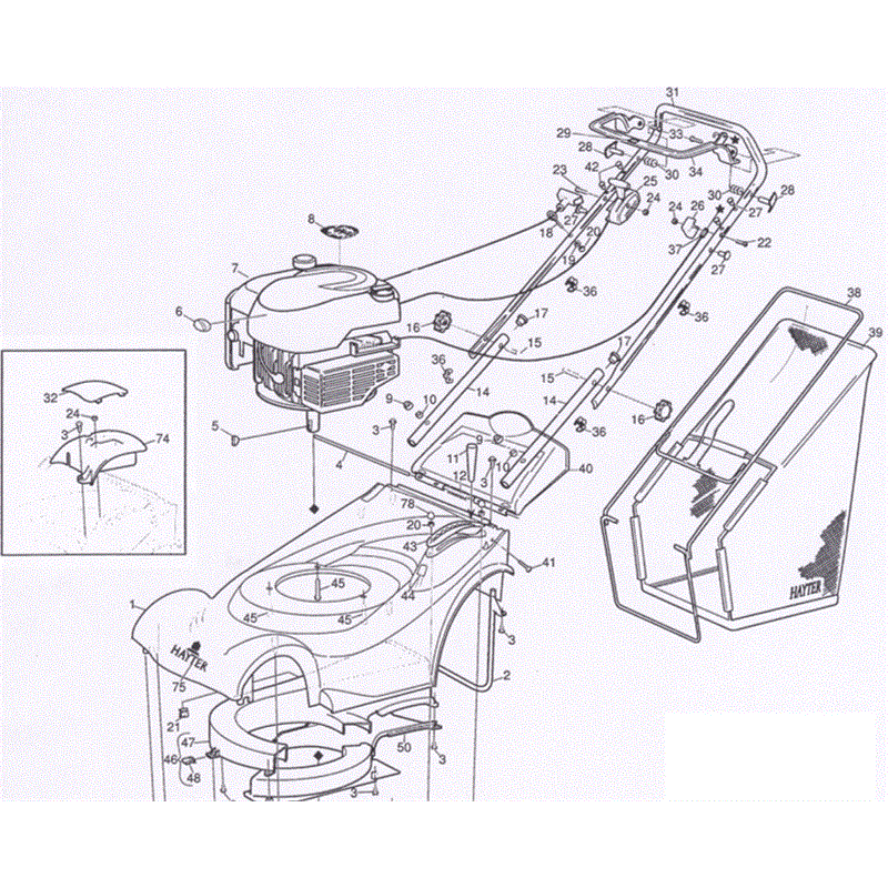 Hayter Ranger 415 (415) Parts Diagram, Upper Frame