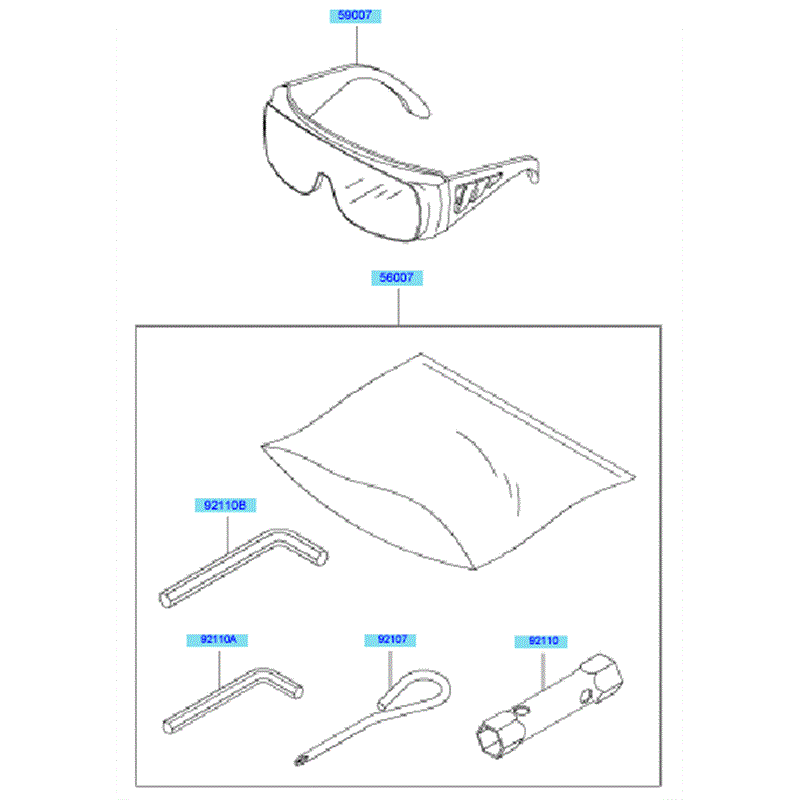 Kawasaki KEL27A (HE027A-BS50) Parts Diagram, Tools