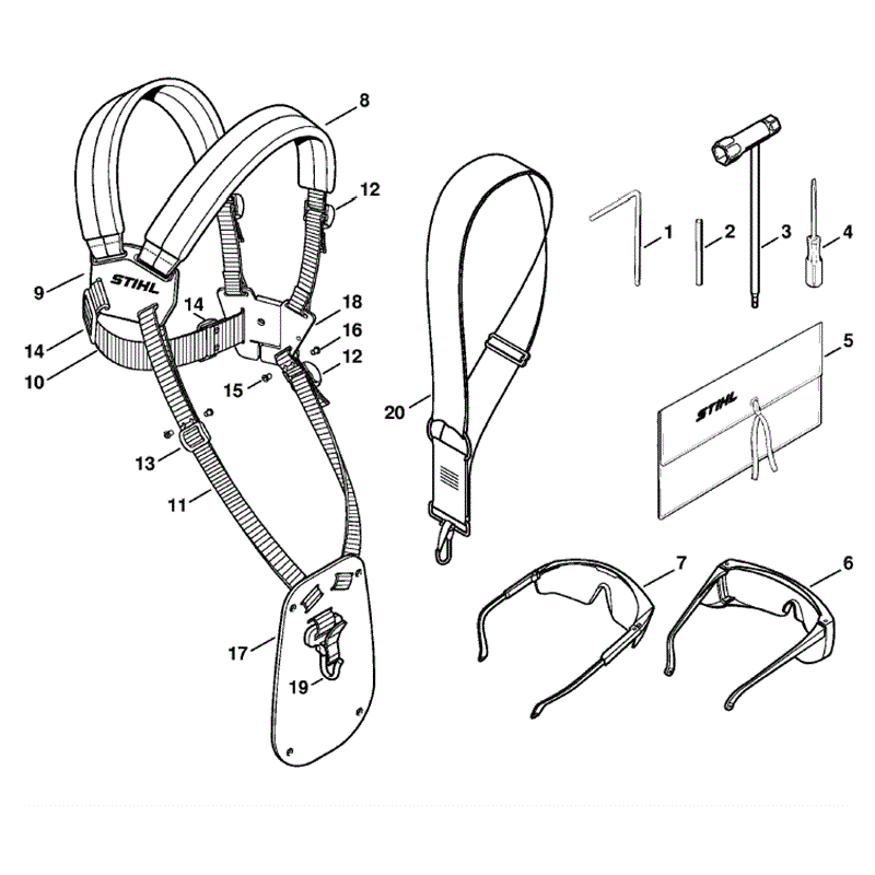 Stihl FS 55 Brushcutter (FS55RC-EZ) Parts Diagram, Tools, Extras