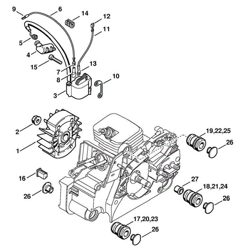 Stihl MS 170 Chainsaw (MS170D) Parts Diagram, Ignition System