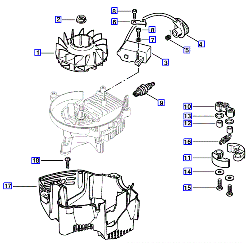 Stihl HS 81 R Petrol Hedgetrimmer (HS81R) Parts Diagram, Ignition System