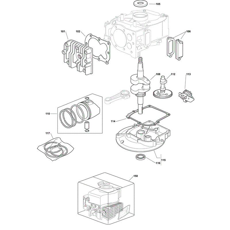 Mountfield M150 Series 150 Engine (2012) Parts Diagram, Page 2