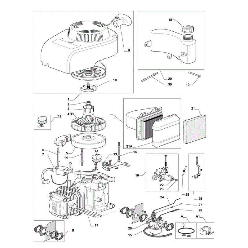 Mountfield HP474 (RM45 OHV 140cc) (2011) Parts Diagram, Page 9