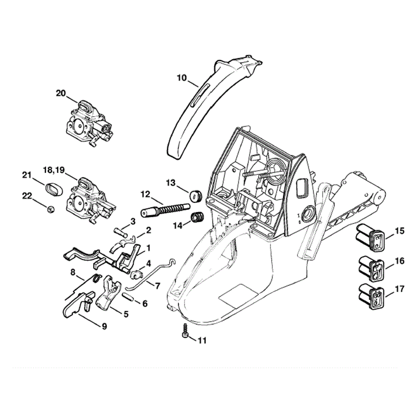 Stihl MS 650 Chainsaw (MS650 Magnum) Parts Diagram, Throttle Control