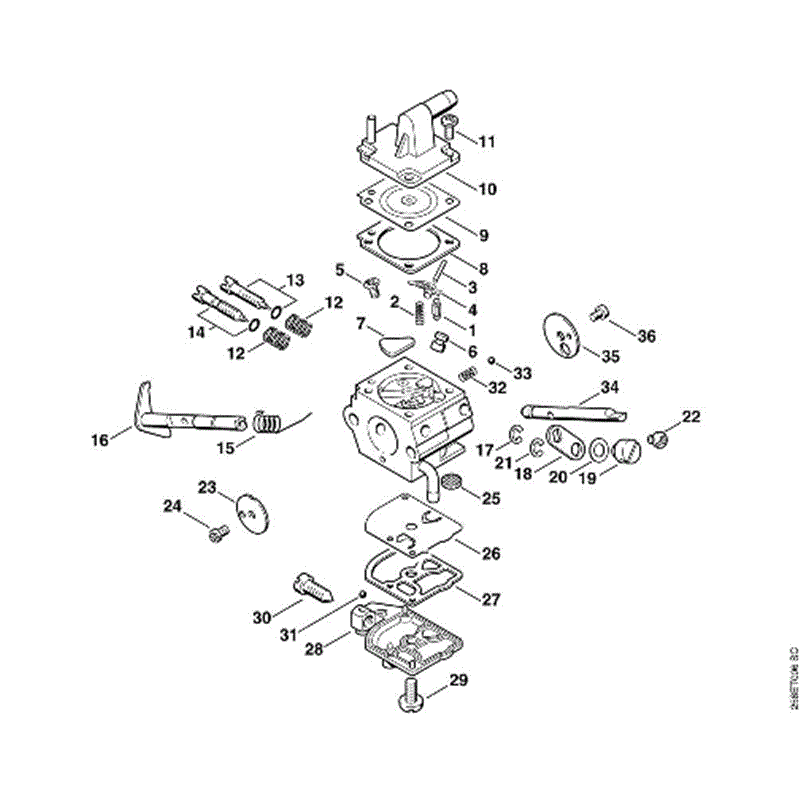 Stihl FS 450 Clearing Saw (FS450) Parts Diagram, G_-Carburetor C1Q#S33B