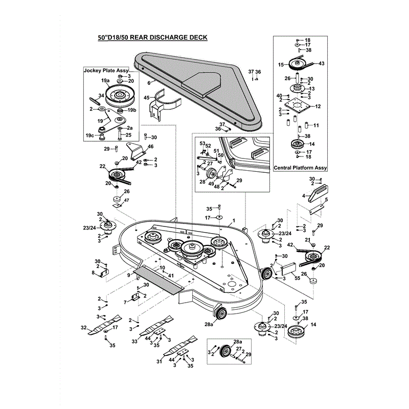 Countax D18-50 Lawn Tractor 2000 - 2003  (2000 - 2003) Parts Diagram, REAR DISHARGE DECK