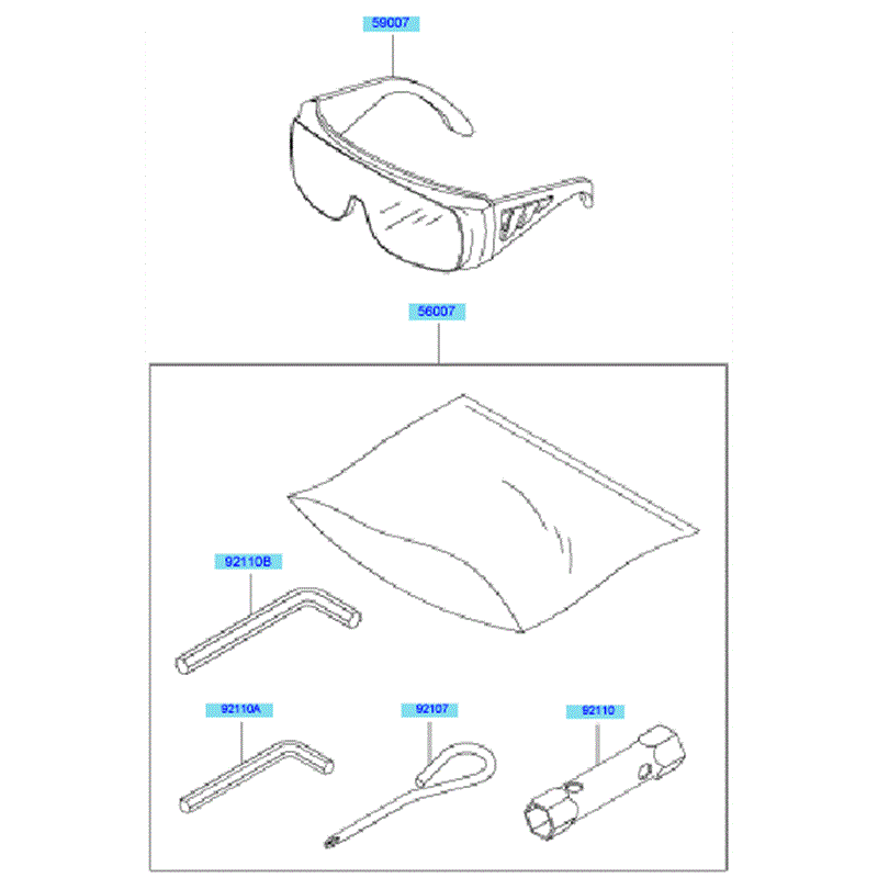 Kawasaki KBH43A (HA043F-BS50) Parts Diagram, Tools