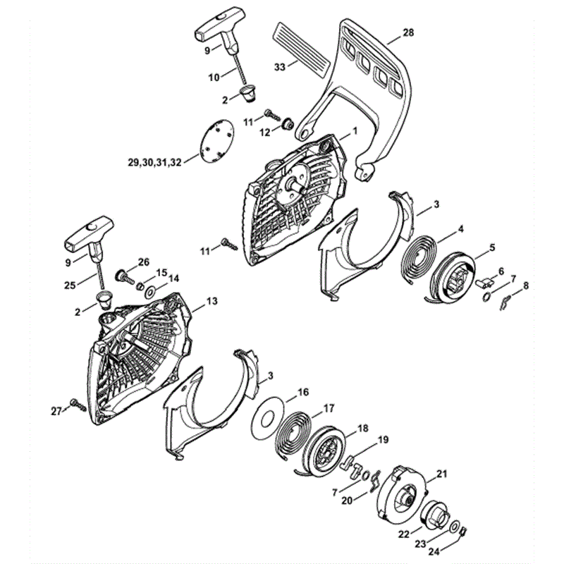 Stihl MS 271 Chainsaw (MS271) Parts Diagram, Rewind Starter