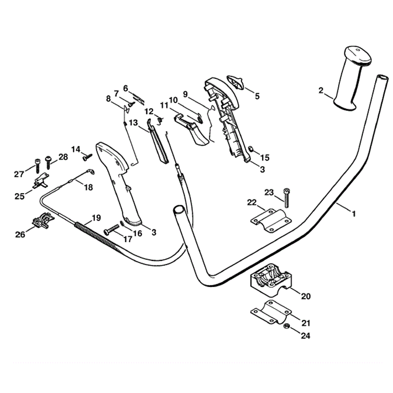 Stihl FS 250 Brushcutter (FS250) Parts Diagram, Bike handle (09.2003)