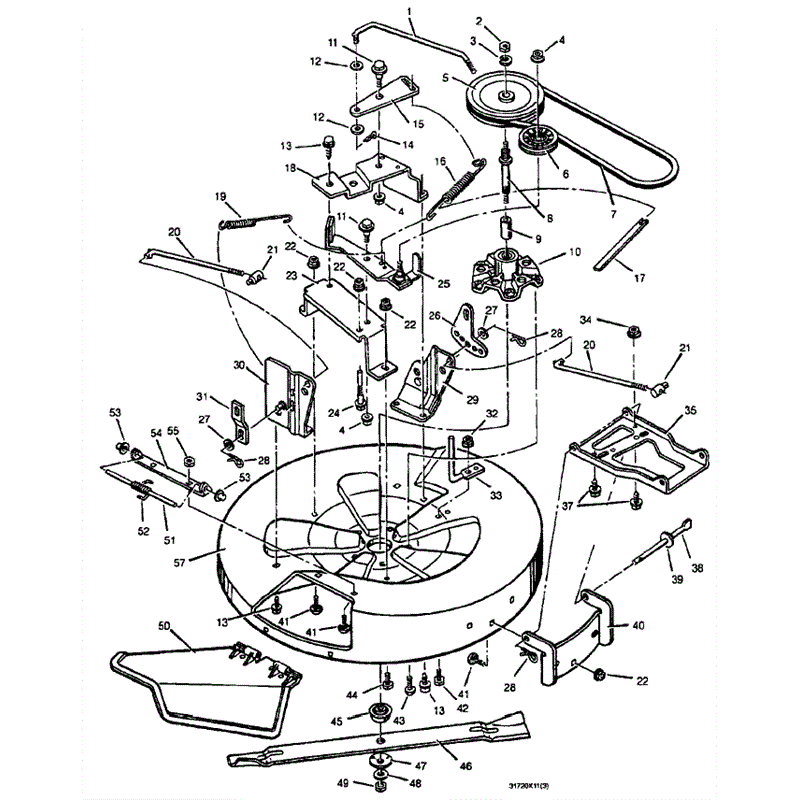 Hayter 12/30 (143P001001-143P099999) Parts Diagram, Mower Housing