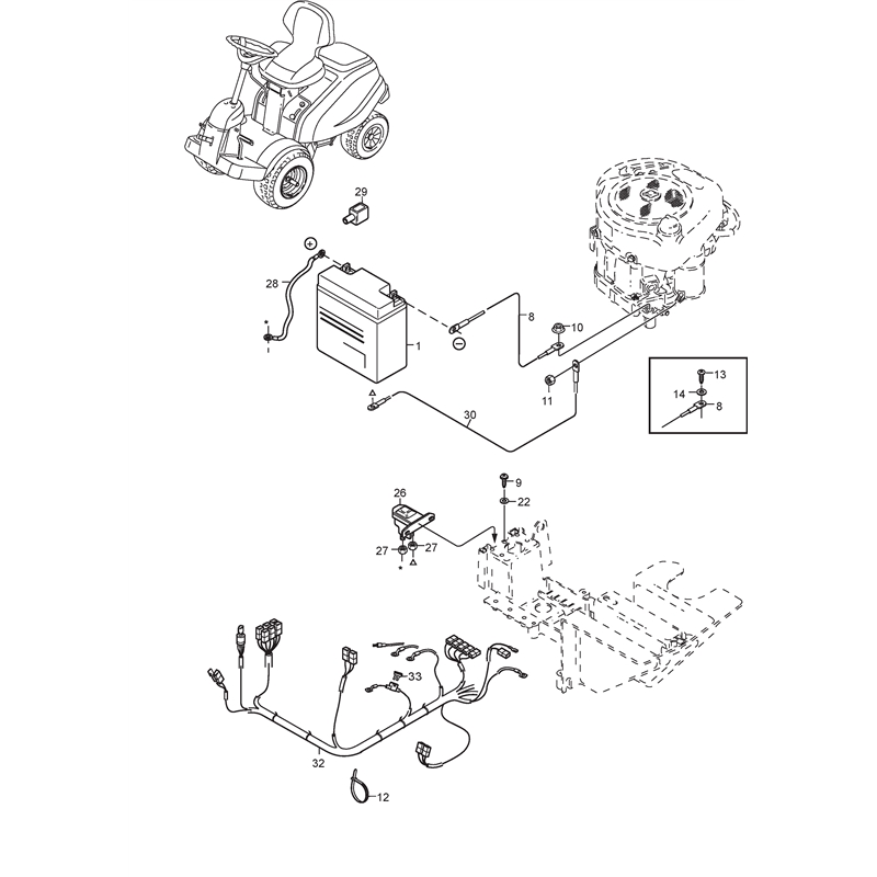 Stiga VILLA 13 (13-2717-56 [2015]) Parts Diagram, Electric system_0