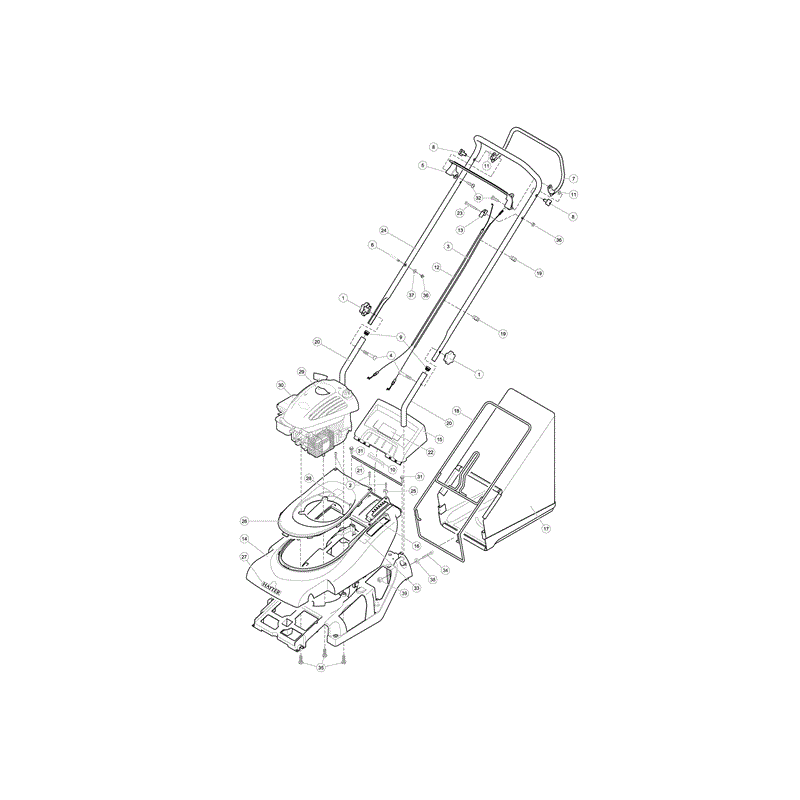 Hayter Spirit 41 Push Rear Roller Lawnmower (617) (617) Parts Diagram, Page 1