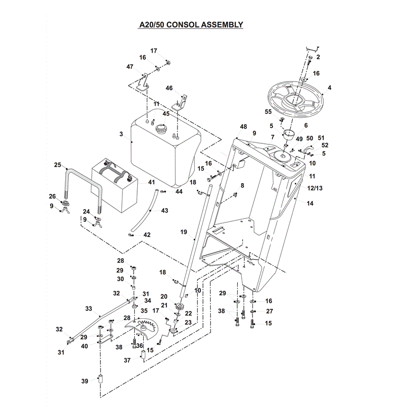 Countax A2050 Lawn Tractor 2004 (2004) Parts Diagram, CONSOL ASSEMBLY