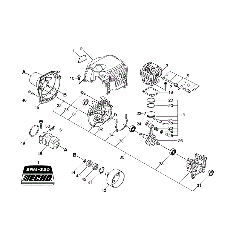 Echo SRM-330 (SRM-330) Parts Diagram, Page 1