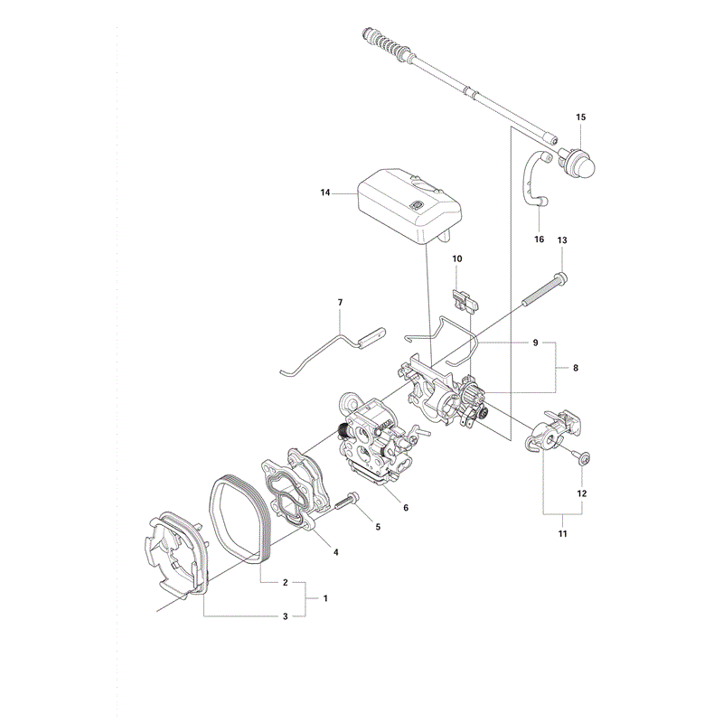 Husqvarna 140 Chainsaw (2012) Parts Diagram, Carburetor & Air Filter 