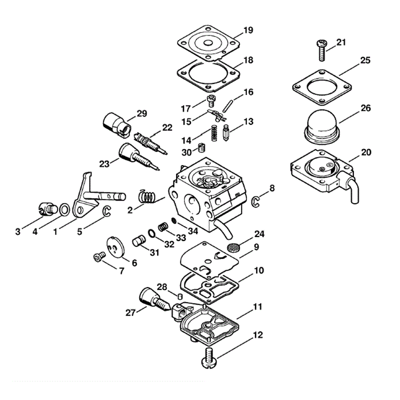 Stihl FS 55 Brushcutter (FS55RC-EZ) Parts Diagram, Carburetor C1QS97A