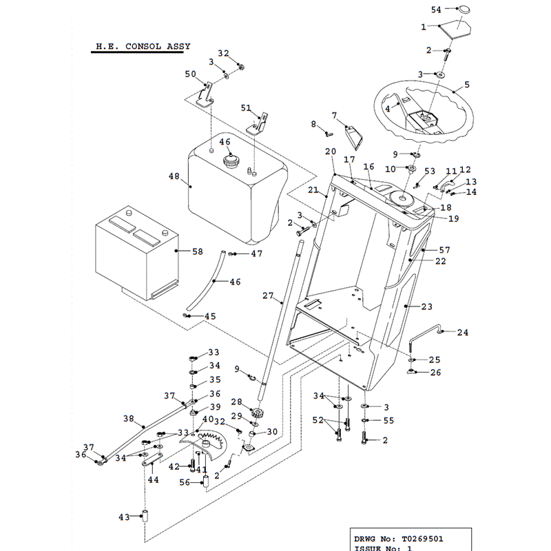 Countax K Series Lawn Tractor 1995 (1995) Parts Diagram, K18 HE Consol