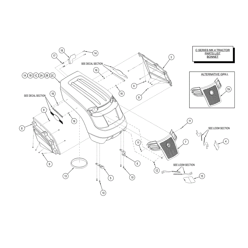 Countax C Series Kawasaki Lawn Tractor  2013 - 2015 (2013 - 2015) Parts Diagram, BONNET