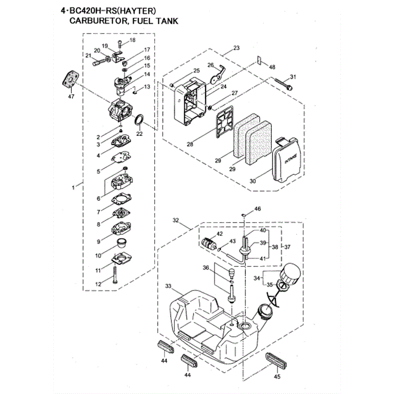 Hayter BC250H-RS Brushcutter (463C) (463C) Parts Diagram, Carburetor