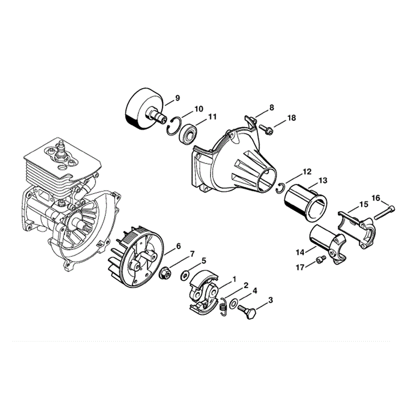 Stihl FS 83 Brushcutter (FS83T) Parts Diagram, Clutch