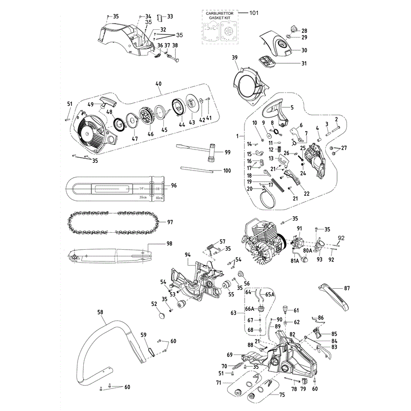 Mitox 4116 Chainsaw (4116 Chainsaw After 02/2012) Parts Diagram, BODY