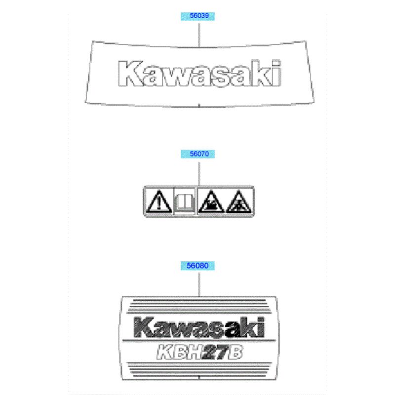 Kawasaki KBH27B (HA027T-BS50) Parts Diagram, Label