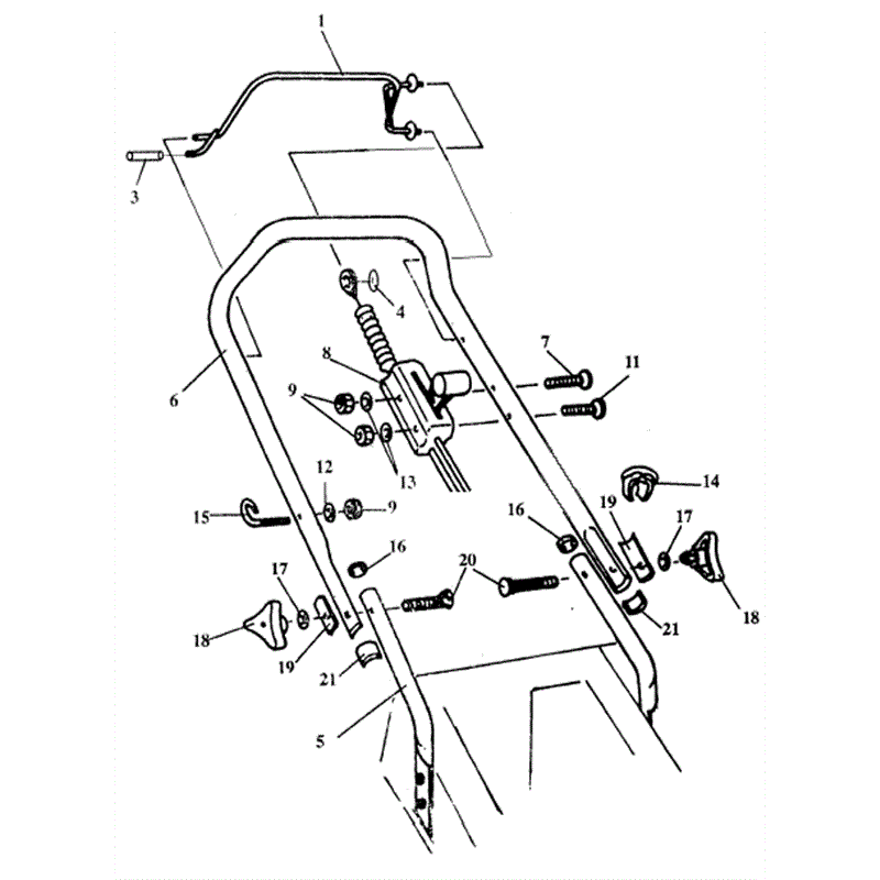 Mountfield Empress (MP84110-11-12-13) Parts Diagram, Handles & Controls