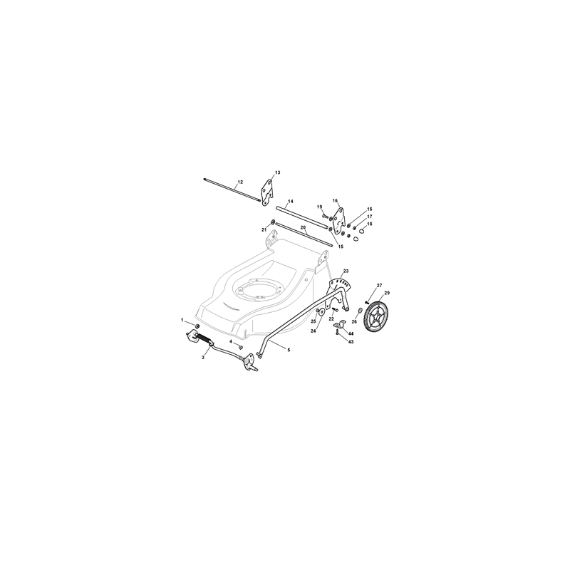 Mountfield 5310 PD BW SILENT (291577043-U [2009]) Parts Diagram, Deck And Height Adjusting