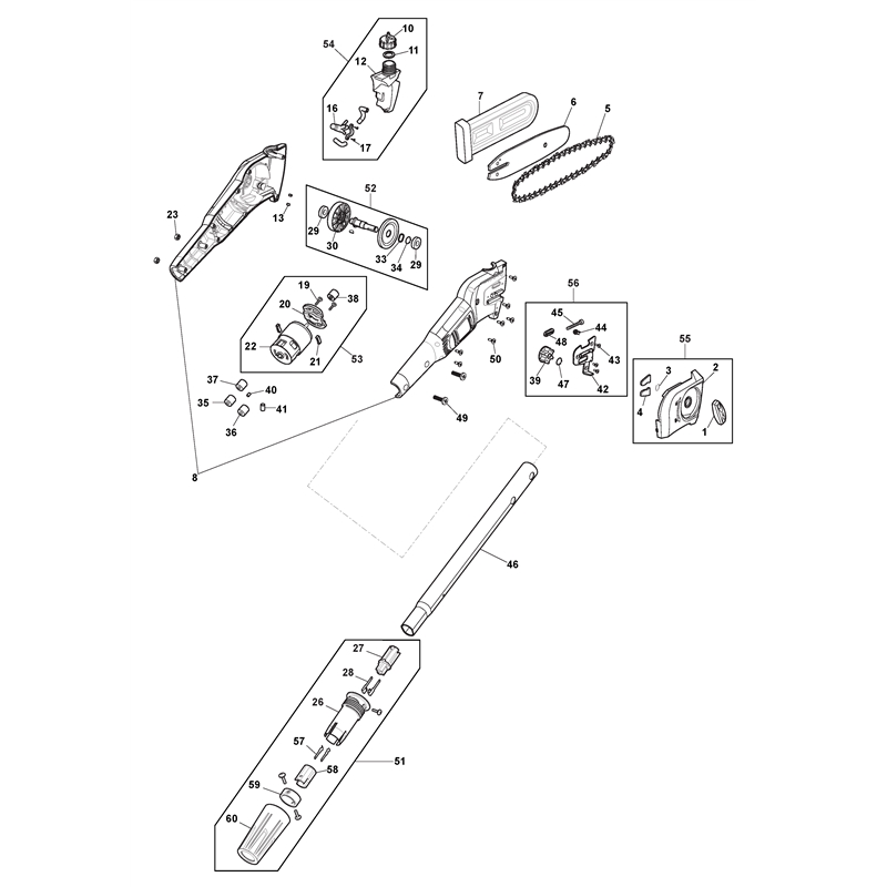 Mountfield MM 48 Li (277340003-M15 [2015-2019]) Parts Diagram, Pole Pruner