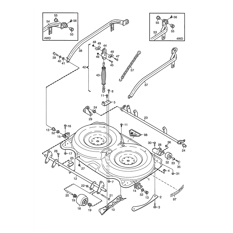 Stiga 107cm Combi Manual Deck (2010) Parts Diagram, Page 1