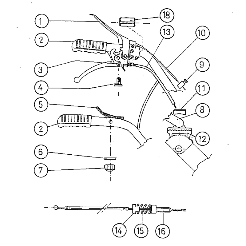 Bertolini 208 (208) Parts Diagram, Handle kit (Engine DIESEL)