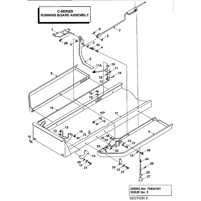 Countax C Series MK 1-2 Before 2000 Lawn Tractor  (Before 2000) Parts Diagram, Running Board Assembly