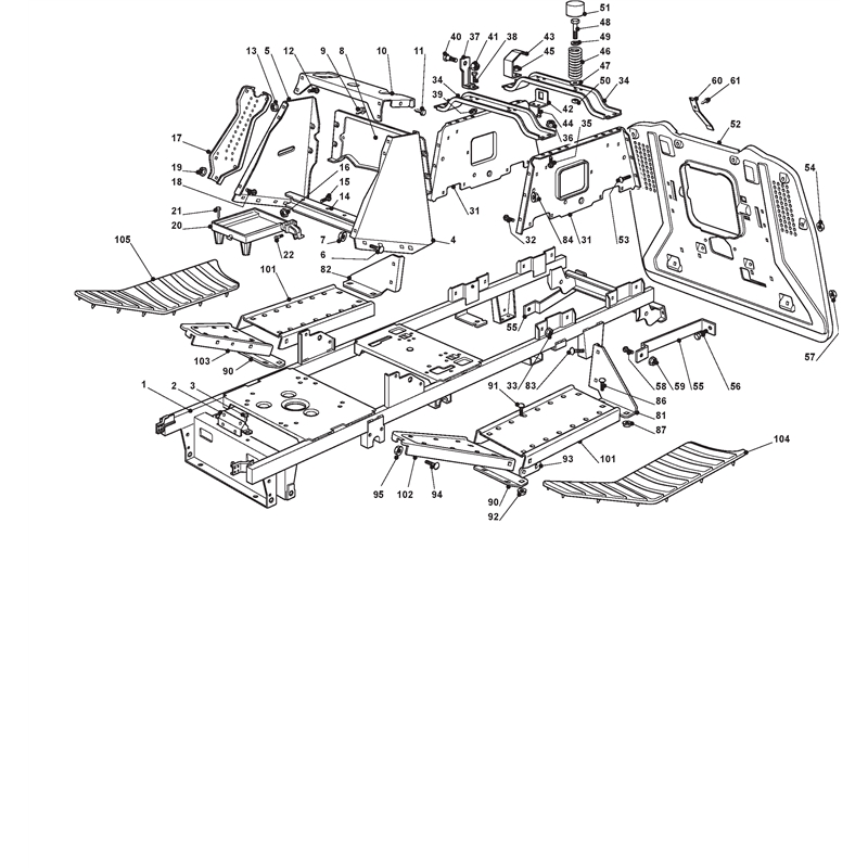 Mountfield T35M Lawn Tractor (2T2244436 BQ [2009]) Parts Diagram, Chassis High End