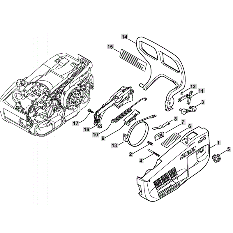 Stihl MS 201 T Chainsaw (MS201 T) Parts Diagram, Chain and Sprocket