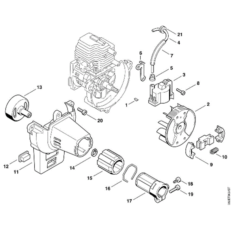 Stihl FS 76 Brushcutter (FS76) Parts Diagram, C-Ignition system, Clutch