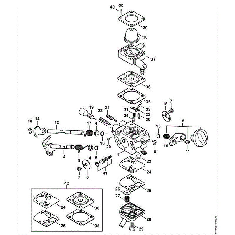 Stihl FS 111 R Brushcutter (FS 111 R) Parts Diagram, E CARBURETTOR